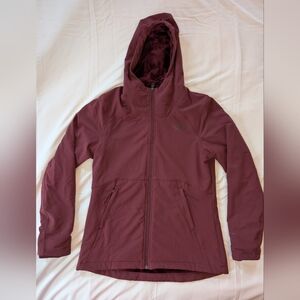 The North Face Maroon Red Sherpa Lined Hooded Water Resistant Jacket